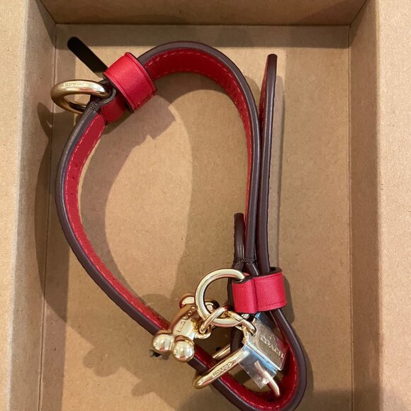 Coach Boxed Small Pet Collar Signature Canvas  black, red - Picture 12 of 16